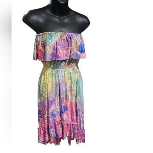 Colorful Strapless Dress